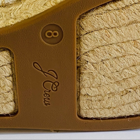 New J. Crew Canvas Espadrille Flats With Leather Cap Toe White Black Siz… - Picture 12 of 15